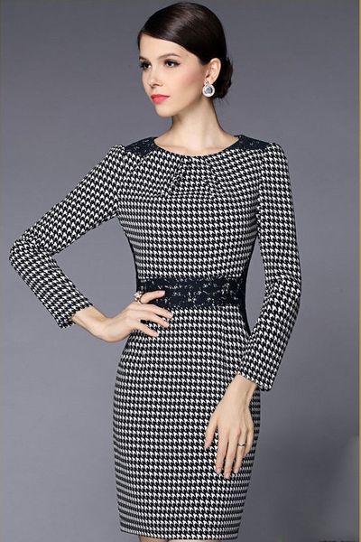 Đầm thu đông chim én có size xxl - d4228