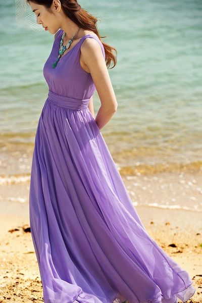 Đầm maxi tím dạ hội - 170 - gs1245