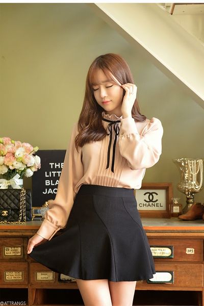 Áo công sở cổ nhún cách điệu - 0936