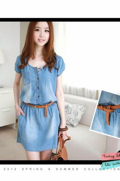 Đầm denim fashion dịu dàng - 0667