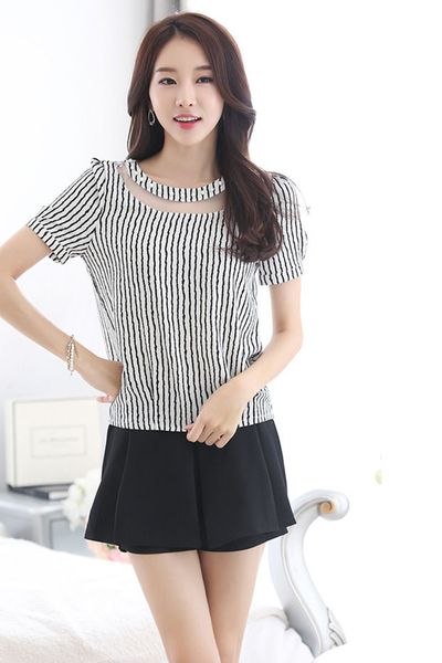 Áo somi cổ cách điệu - 1512