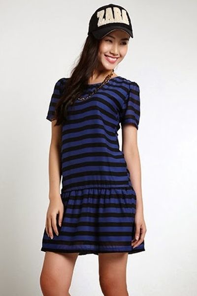 Đầm đuôi cá sọc ngang - 0398