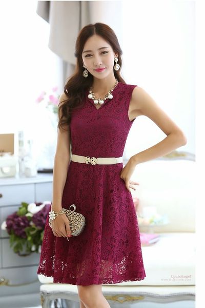 Đầm ren xòe princess ms1064