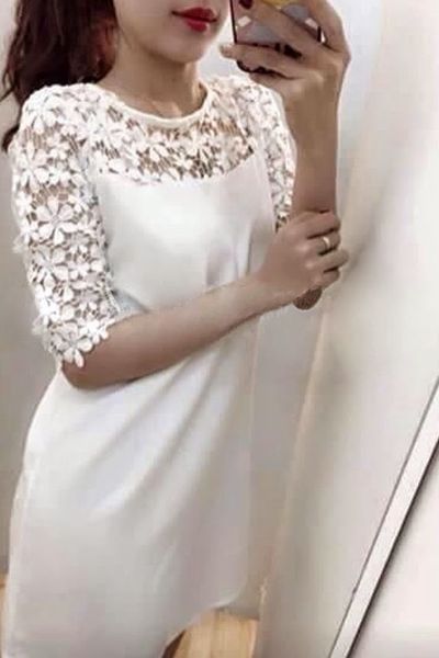 Đầm suông phối ren tay lỡ - mc165 ms1264