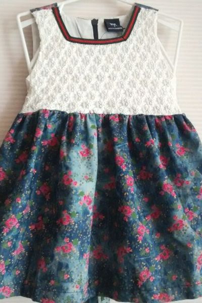 D 515 đầm ren phối jean size 1-7t ri 7 mỗi màu 1 ri