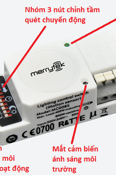 Cảm ứng chuyển động xuyên vật cản mc008s dùng công nghệ rađa