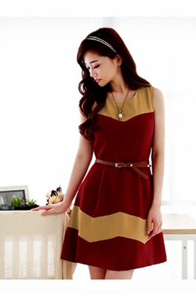 Đầm phối màu thu đông - 0064
