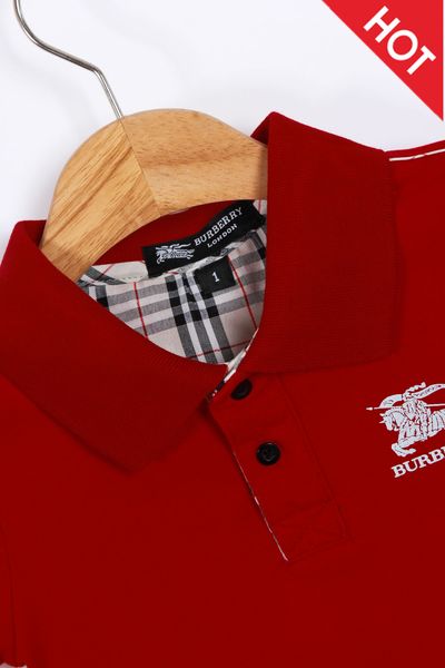 Áo polo baby buberry đỏ đô- -giá sỉ giá tốt ri nhí 7 cái ri đại 5 cái