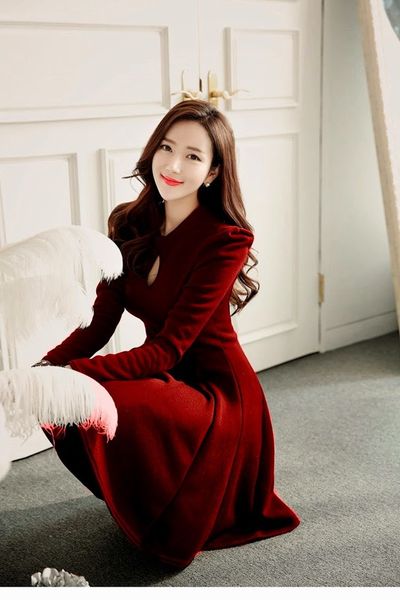 Đầm xòe cổ giọt nước ms1131
