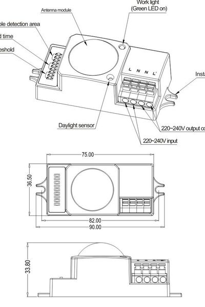 Cảm ứng chuyển động xuyên vật cản mc008s dùng công nghệ rađa