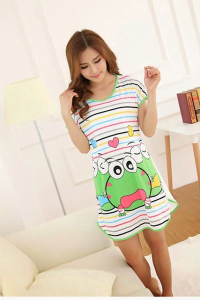 Đầm ngủ hoạt hình ếch xanh - 1380