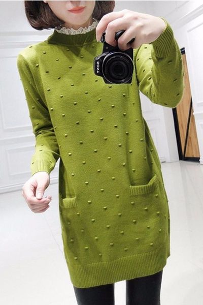Áo len viền cổ ren al0959