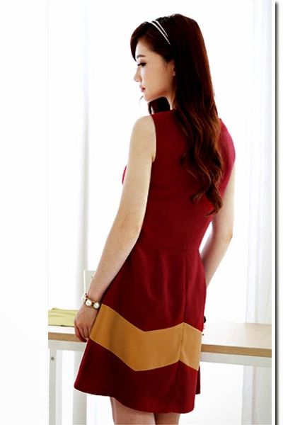 Đầm phối màu thu đông - 0064