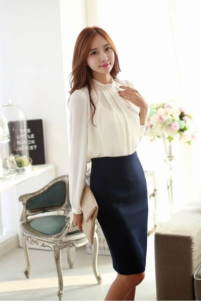 Áo somi cổ lọ phối ren ms1043