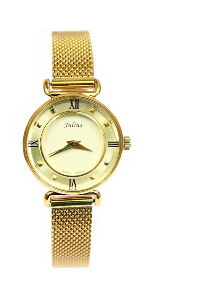 Đồng hồ julius nữ vành khuyên dây mịn ju964 màu vàng