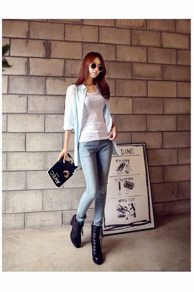 Sơ mi sọc kẻ thắt eo - 0866