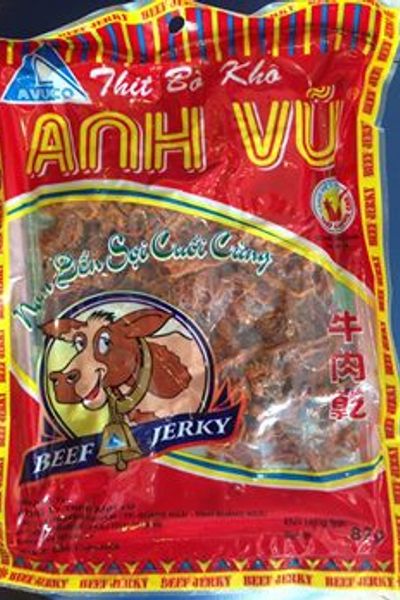 Thịt bò khô miếng sợi anh vũ 100g tai cửa hàng thịt bò khô ánh mai ở 234 nghi tàm - hà nội
