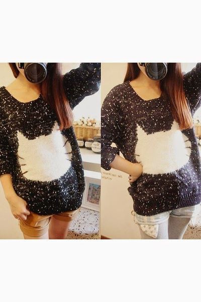 Áo len họa tiết mèo - 0739