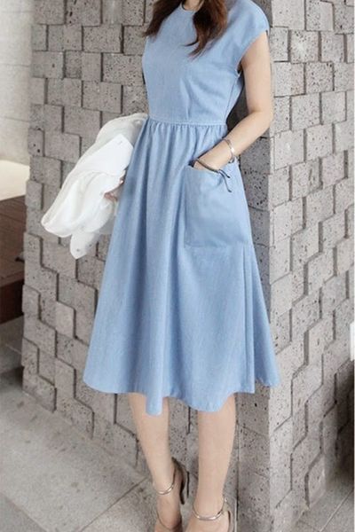 Đầm xòe selina 2 túi thanh lịch - 0821
