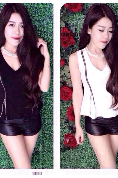 Áo peplum phối dây kéo