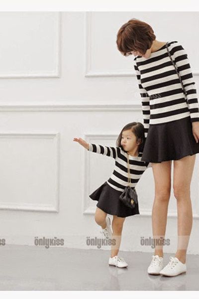 Set đầm xòe mẹ và bé kiểu nhật - 1132