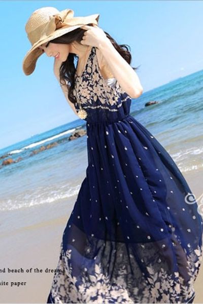 Đầm maxi họa tiết hoa