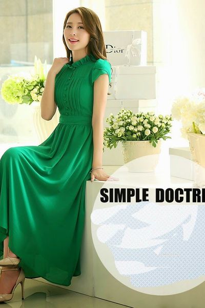 Đầm maxi rita nút bọc ms0951