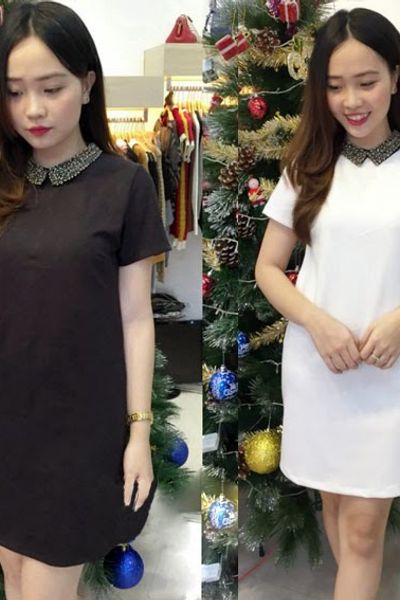 Đầm suông cổ kết đá peterpan - mc139 ms1056