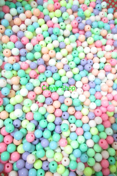 Hạt đủ màu sắc tone màu pastel làm vòng tay kích thước 8mm