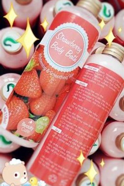 Sữa tắm trắng tắm trắng khô dâu strawberry body bath giá sỉ lẻ cạnh tranh 80k85k90k