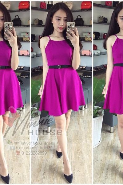 Đầm yếm voan xòe