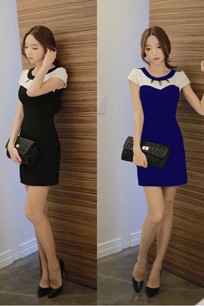 Đầm công sở cổ giọt nước - 1564