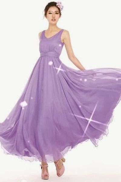 Đầm maxi dạ hội violet - 0546