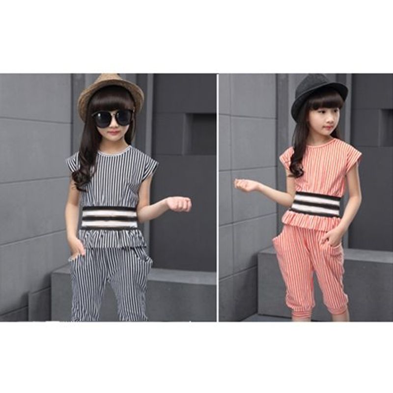 Bộ đồ sọc quần lửng cho bé - ms 16859 giá sỉ