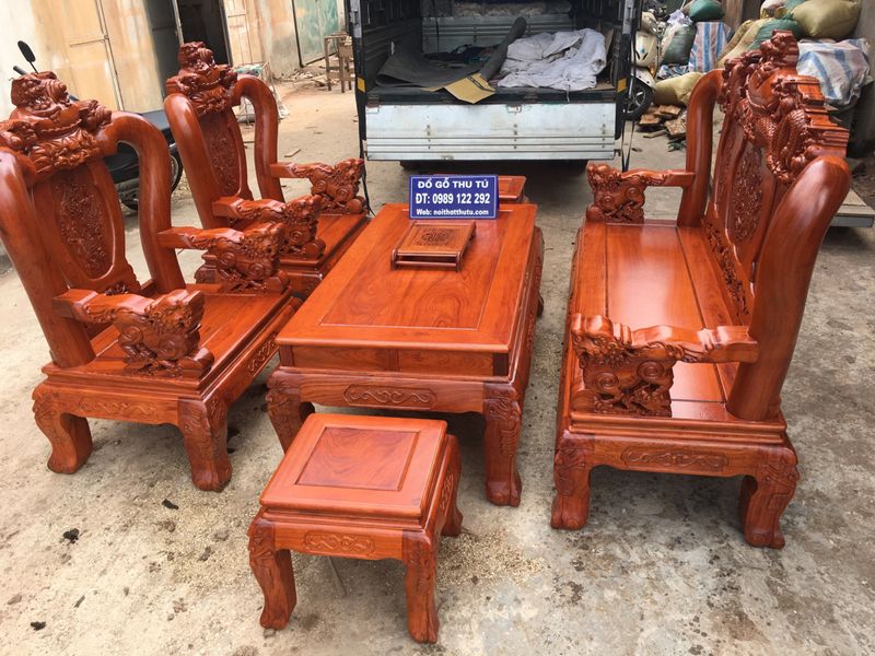 Bộ Nghe Bảo đỉnh 6 Mon Tay 12 Gỗ Hương đa Gỗ Kinh Bắc