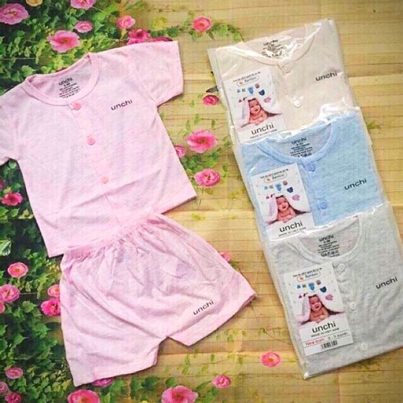Bộ unchi cộc tay cúc giữa cho bé yêu giá sỉ