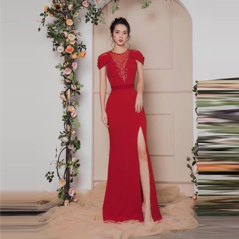 Đầm Dạ Hội Đính Ngọc Tay Xếp Ly Cao Cấp giá sỉ, giá bán buôn - Malanaz Shopping