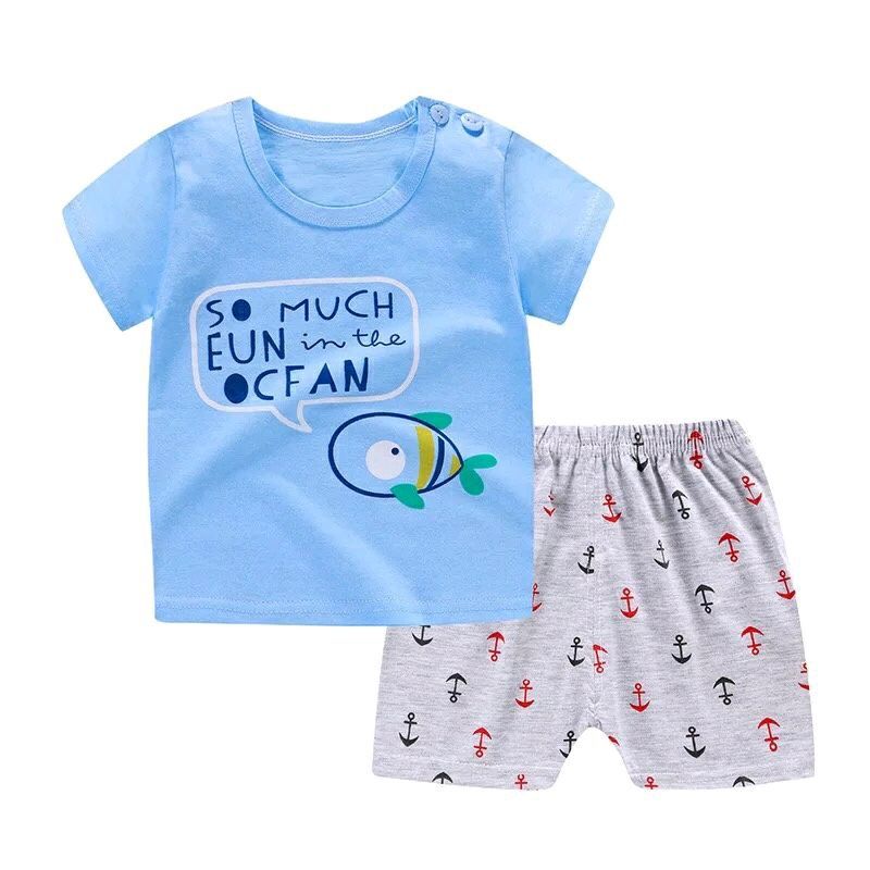 Bộ cộc cotton xuất Hàn cho bé yêu giá sỉ