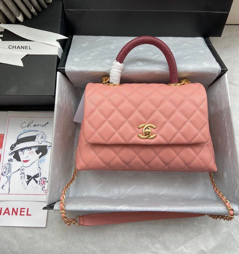 Túi xách Chanel Coco Handle Small siêu cấp da bê màu xanh két size 24 cm   A92990  Túi xách cao cấp những mẫu túi siêu cấp like authentic cực đẹp