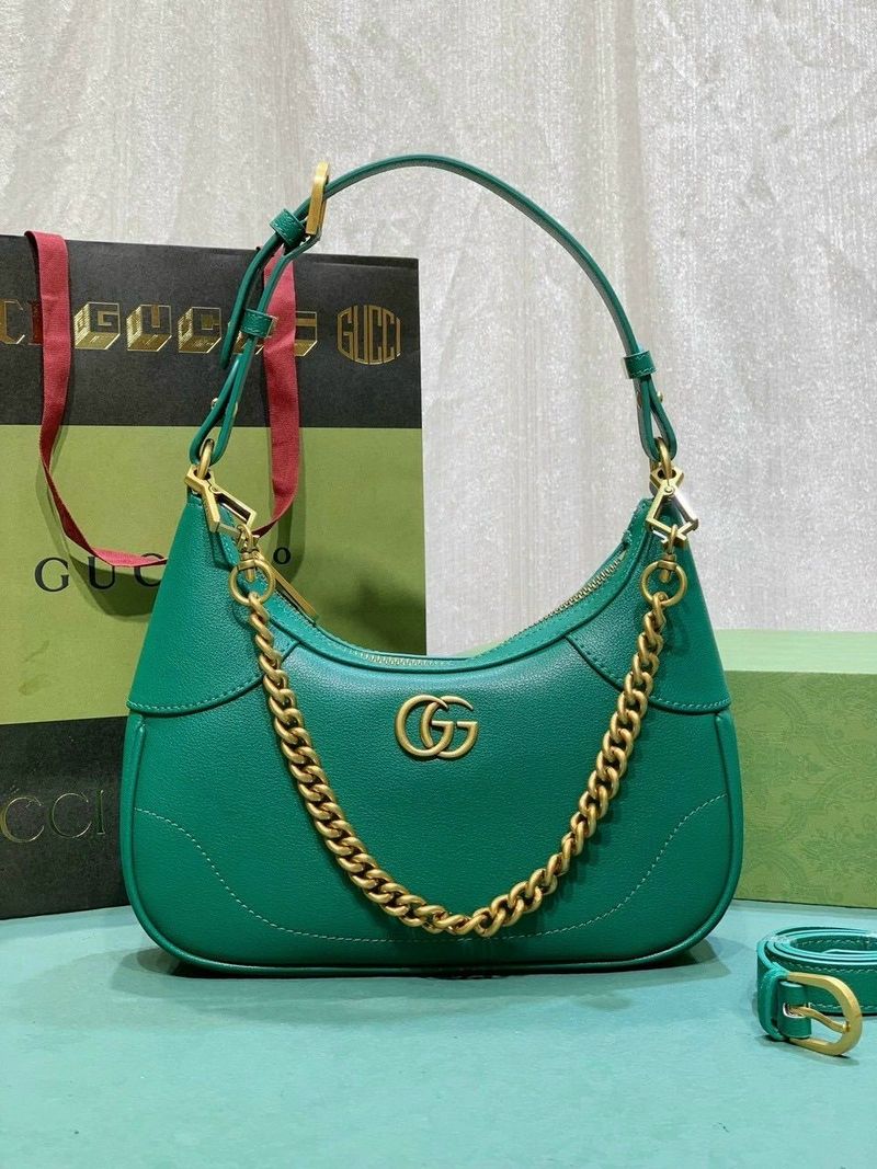 Túi xách nữ Gucci Bamboo màu xanh lá